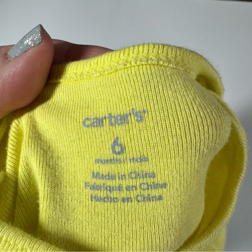 Baby Girl Onesies Size 6 Months Bodysuits Stripes Polka Dots Carter’s Yellow - Picture 13 of 16